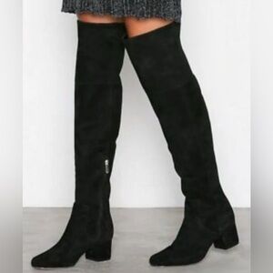 Sam Edelman Women's Vinney Boot Size 7 Block Heel Tall Black Stretch